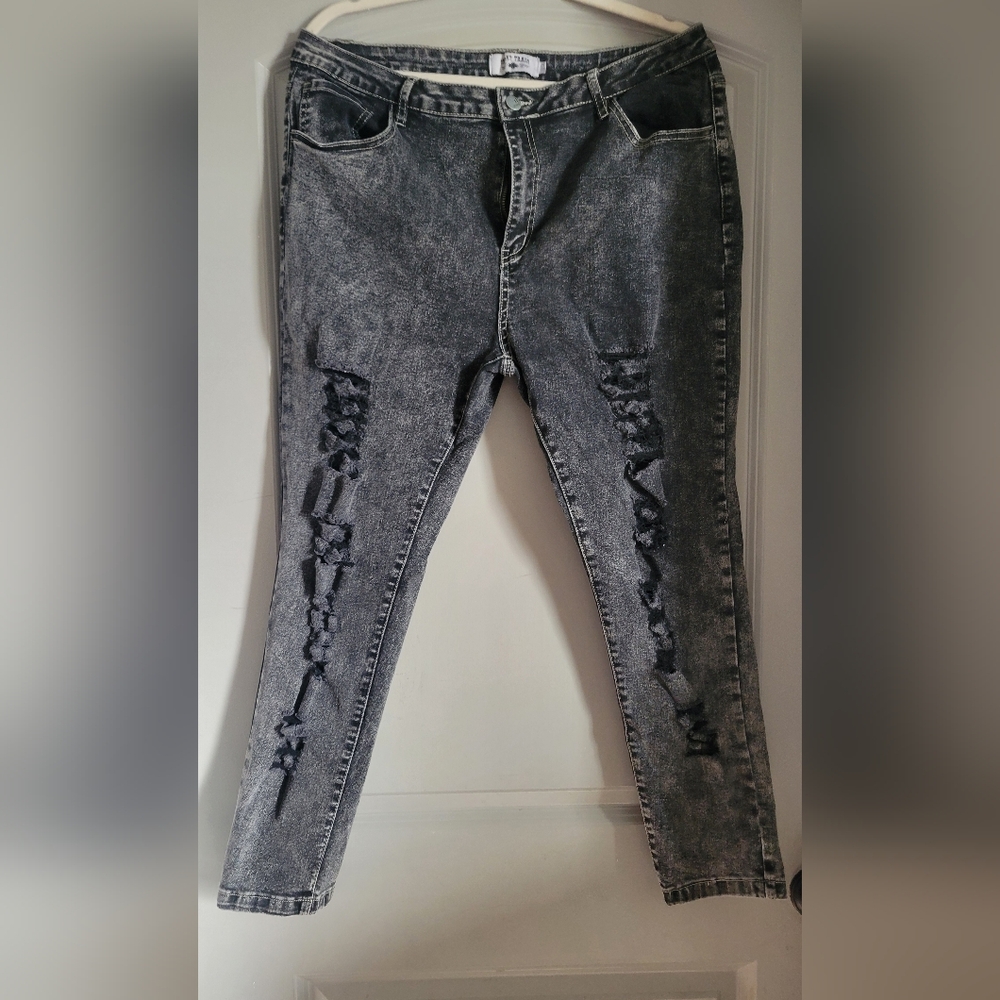 Crazy Train Black Distressed Jeans